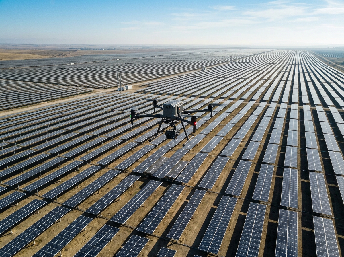 Drone inspection of solar farm